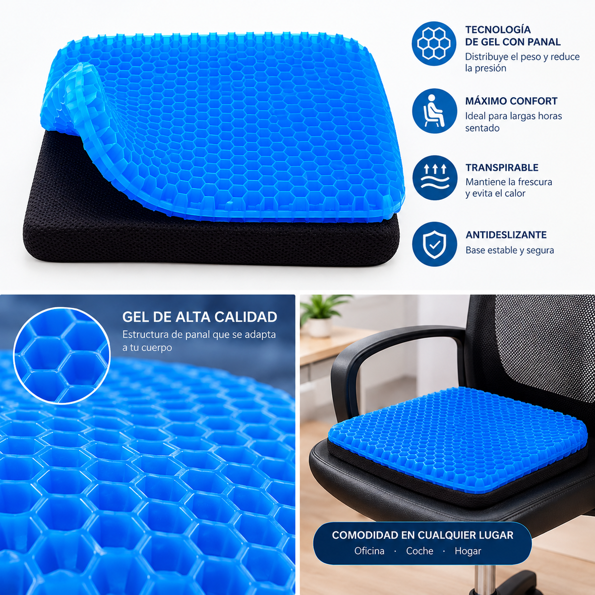 Cojín ergonómico de gel